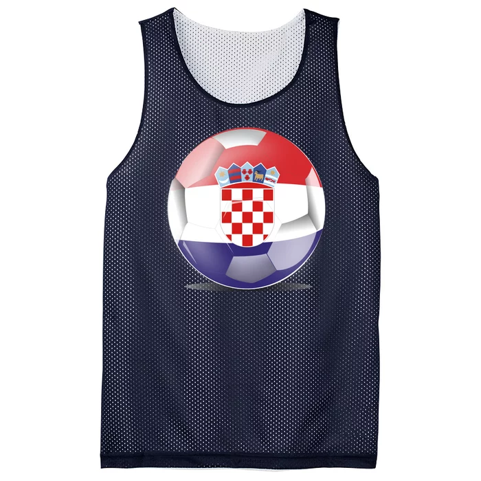 Soccer Ball Country Flag Croatia Mesh Reversible Basketball Jersey Tank