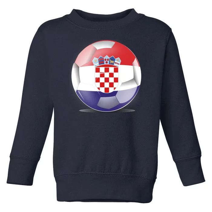 Soccer Ball Country Flag Croatia Toddler Sweatshirt