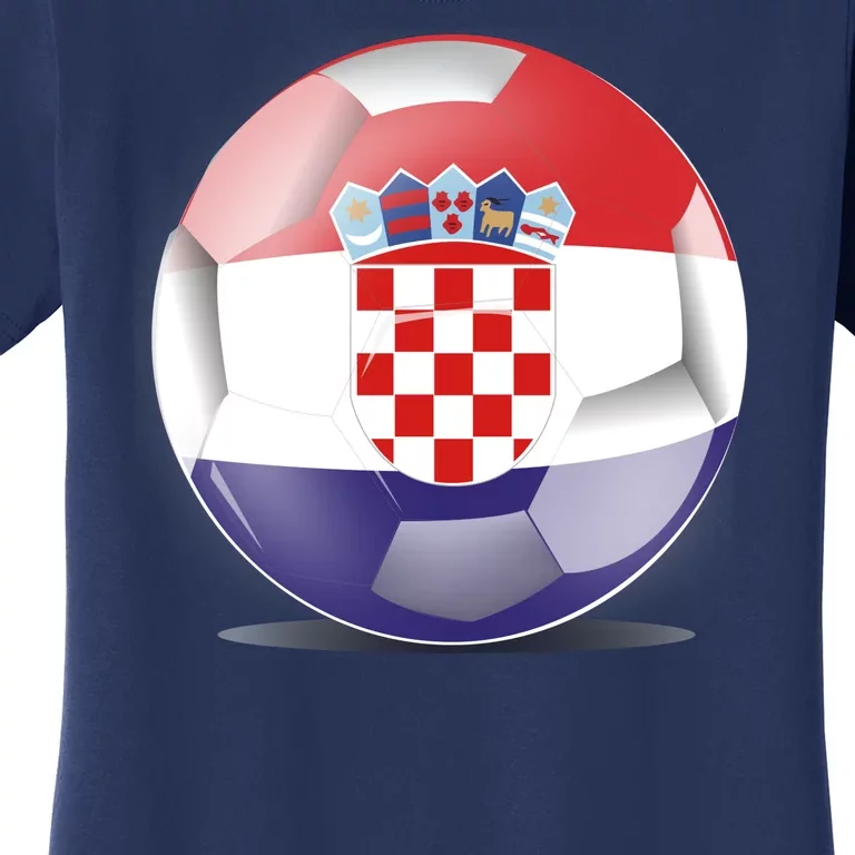 Soccer Ball Country Flag Croatia Women's T-Shirt