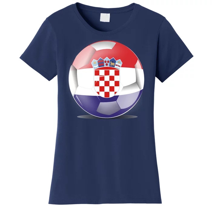 Soccer Ball Country Flag Croatia Women's T-Shirt