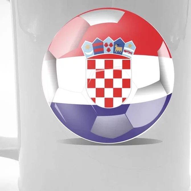 Soccer Ball Country Flag Croatia Front & Back Beer Stein