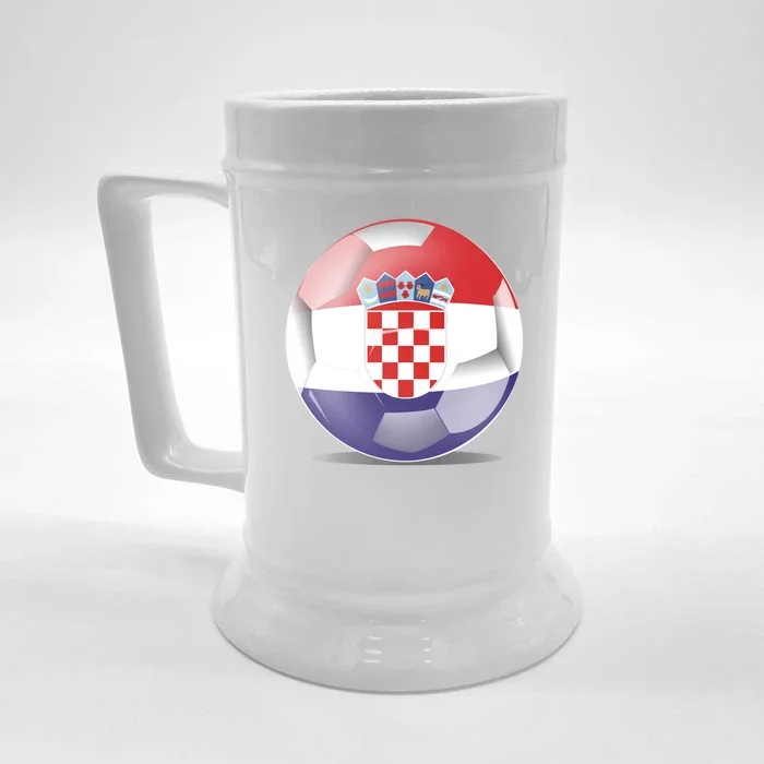 Soccer Ball Country Flag Croatia Front & Back Beer Stein