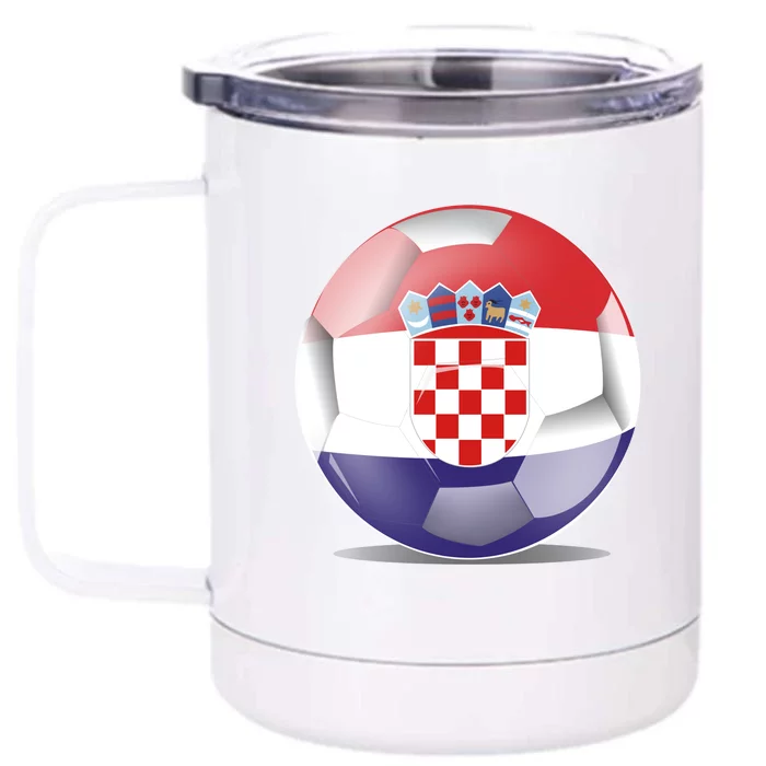 Soccer Ball Country Flag Croatia Front & Back 12oz Stainless Steel Tumbler Cup