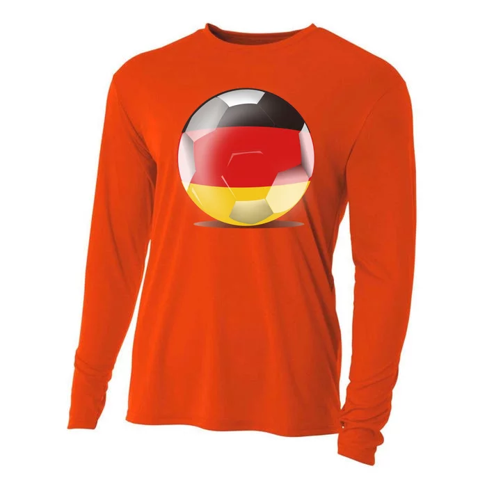 Soccer Ball Country Flag Germany Cooling Performance Long Sleeve Crew