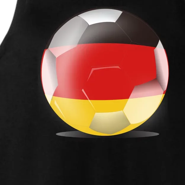 Soccer Ball Country Flag Germany Ladies Tri-Blend Wicking Tank