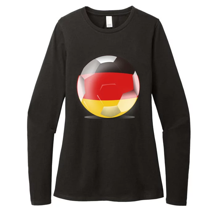 Soccer Ball Country Flag Germany Womens CVC Long Sleeve Shirt