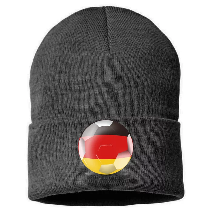 Soccer Ball Country Flag Germany Sustainable Knit Beanie