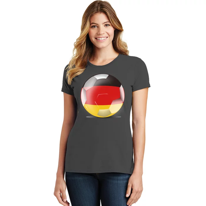 Soccer Ball Country Flag Germany Women's T-Shirt