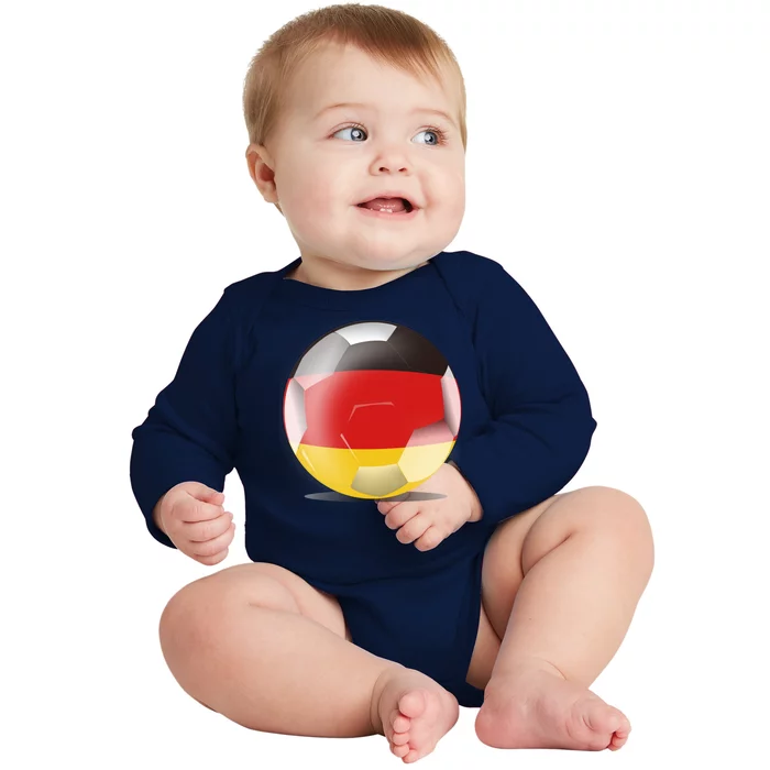 Soccer Ball Country Flag Germany Baby Long Sleeve Bodysuit