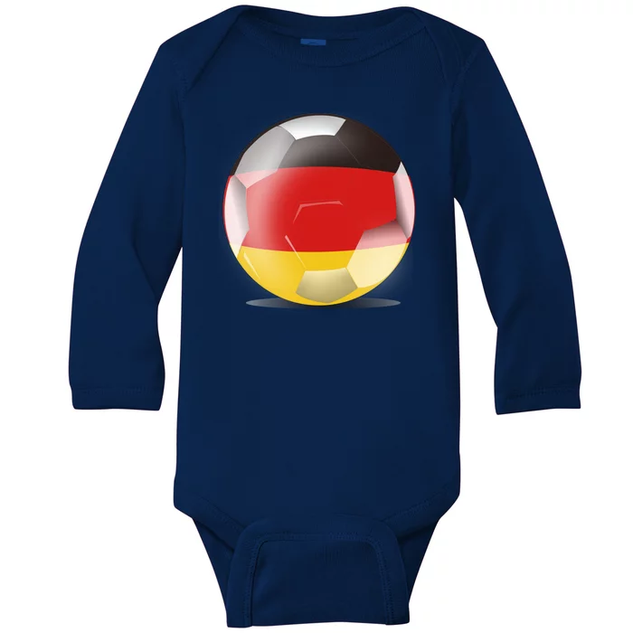 Soccer Ball Country Flag Germany Baby Long Sleeve Bodysuit