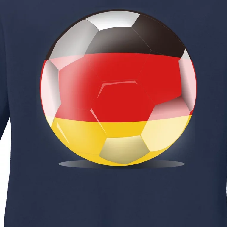 Soccer Ball Country Flag Germany Ladies Long Sleeve Shirt