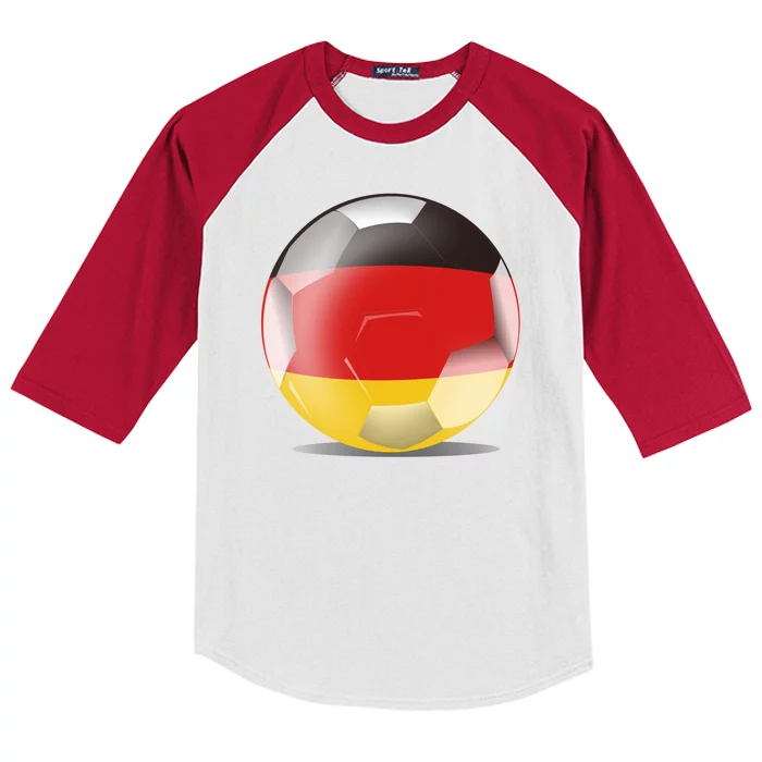 Soccer Ball Country Flag Germany Kids Colorblock Raglan Jersey