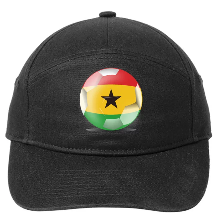 Soccer Ball Country Flag Ghana 7-Panel Snapback Hat