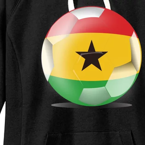 Soccer Ball Country Flag Ghana Women's Fleece Hoodie