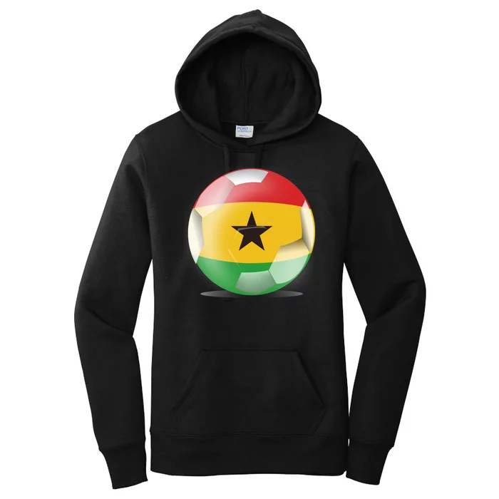 Soccer Ball Country Flag Ghana Women's Pullover Hoodie