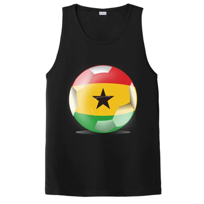 Soccer Ball Country Flag Ghana Performance Tank