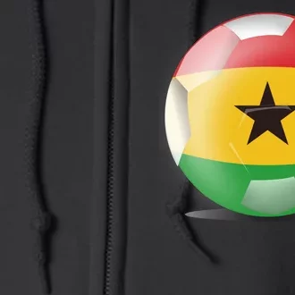 Soccer Ball Country Flag Ghana Full Zip Hoodie