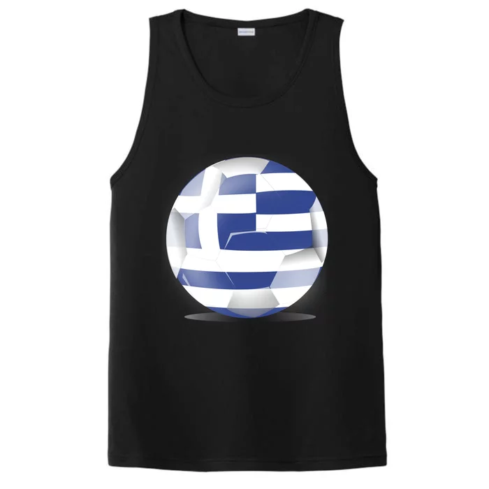 Soccer Ball Country Flag Greece Performance Tank