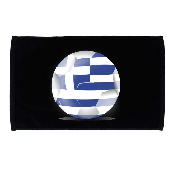 Soccer Ball Country Flag Greece Microfiber Hand Towel