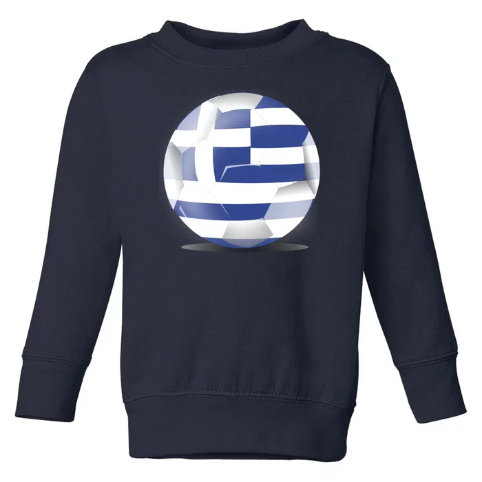 Soccer Ball Country Flag Greece Toddler Sweatshirt