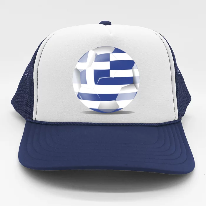 Soccer Ball Country Flag Greece Trucker Hat