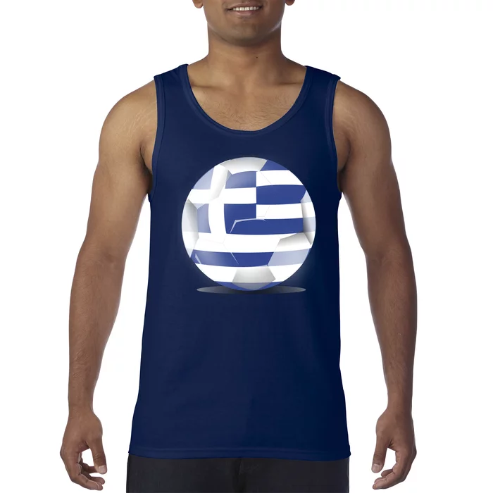 Soccer Ball Country Flag Greece Tank Top