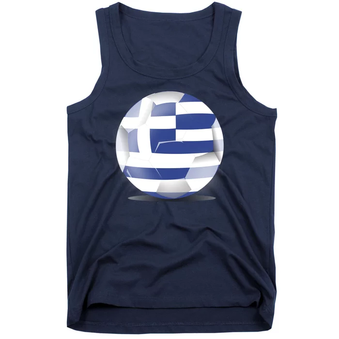 Soccer Ball Country Flag Greece Tank Top