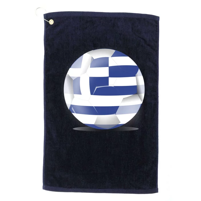 Soccer Ball Country Flag Greece Platinum Collection Golf Towel