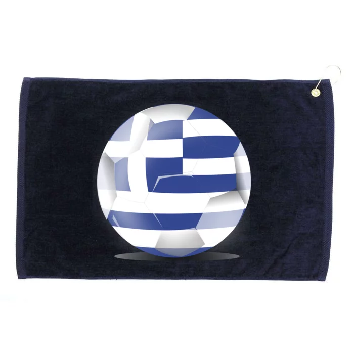 Soccer Ball Country Flag Greece Grommeted Golf Towel