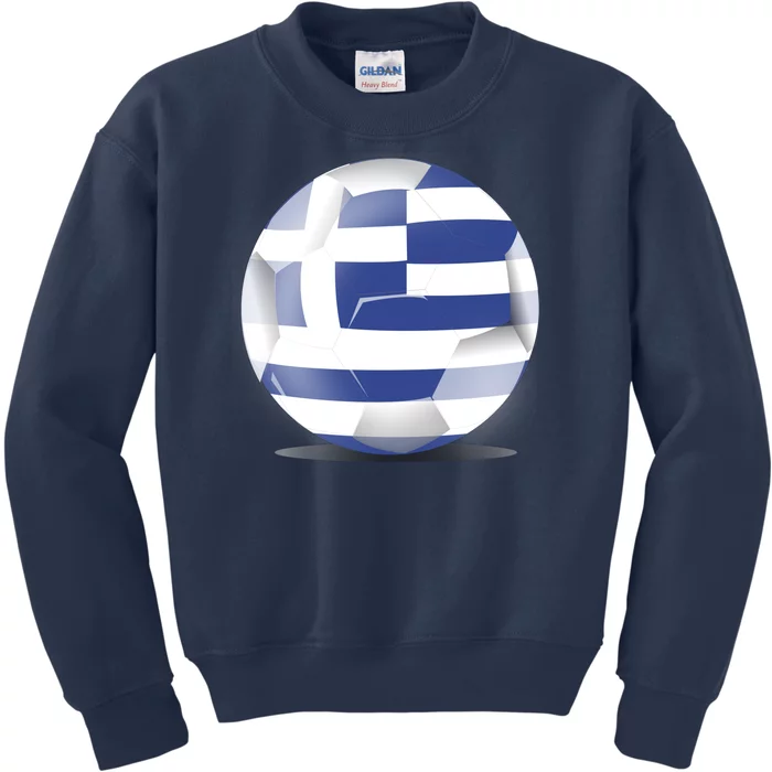 Soccer Ball Country Flag Greece Kids Sweatshirt