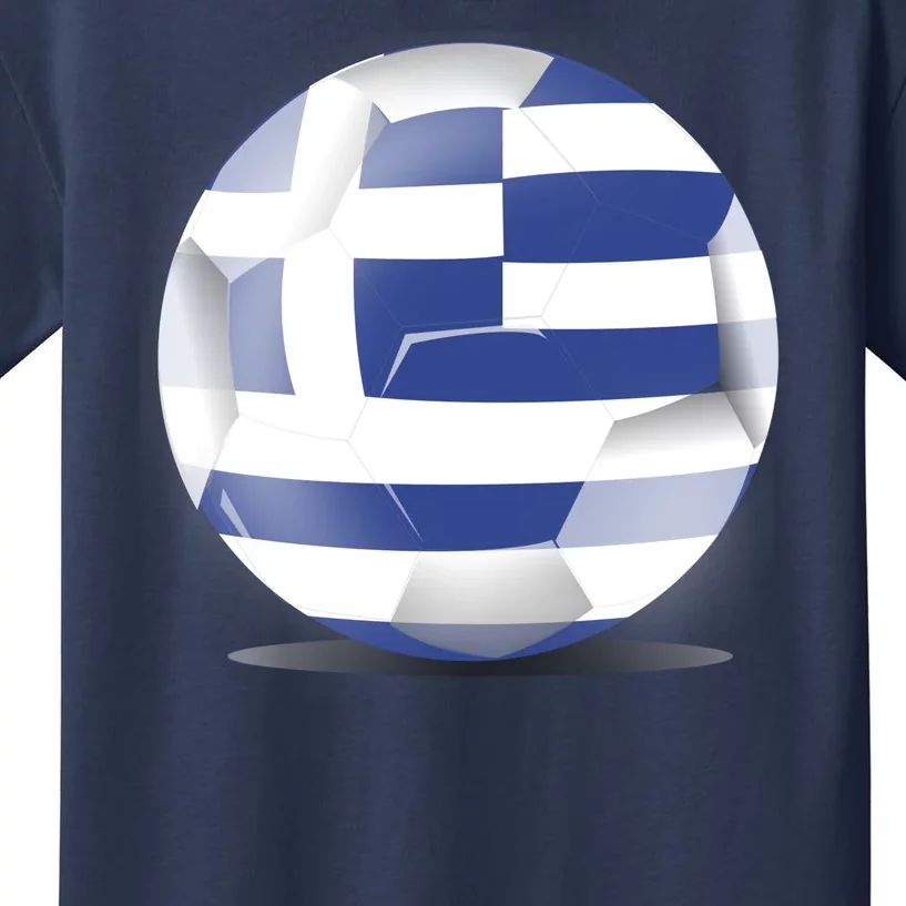 Soccer Ball Country Flag Greece Kids T-Shirt