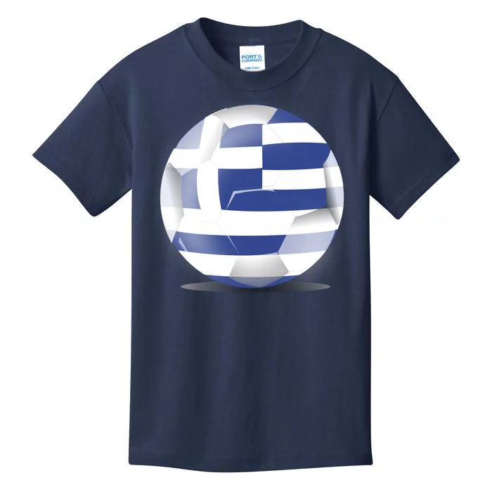 Soccer Ball Country Flag Greece Kids T-Shirt