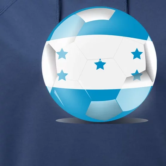 Soccer Ball Country Flag Honduras Performance Fleece Hoodie