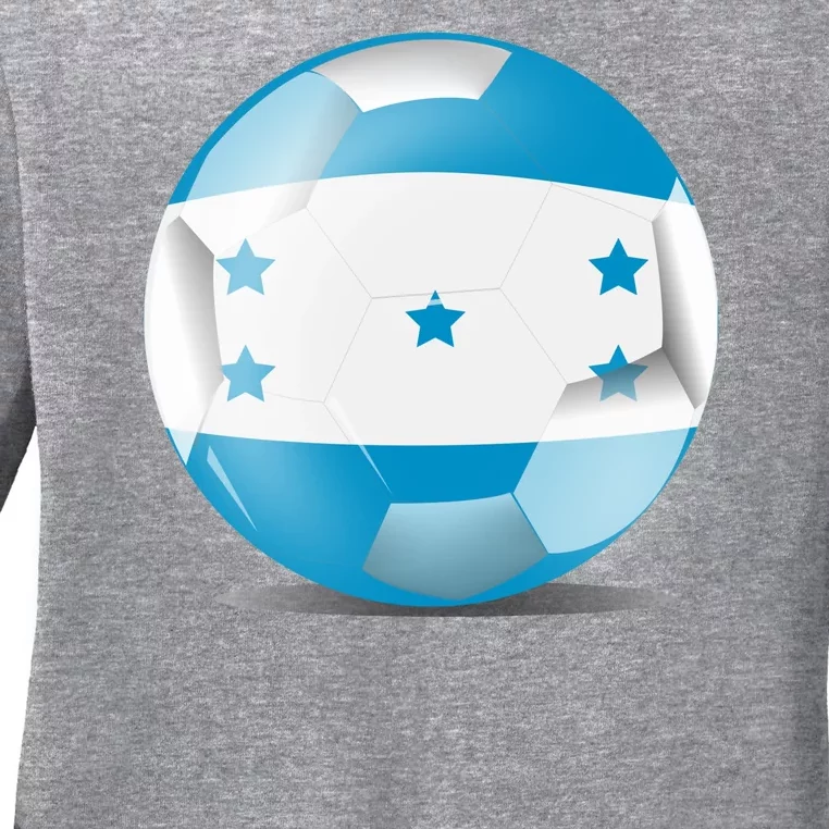 Soccer Ball Country Flag Honduras Ladies Long Sleeve Shirt