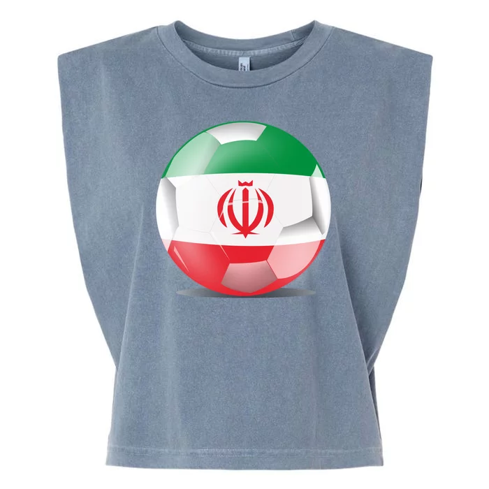 Soccer Ball Country Flag Iran Garment-Dyed Women's Muscle Tee