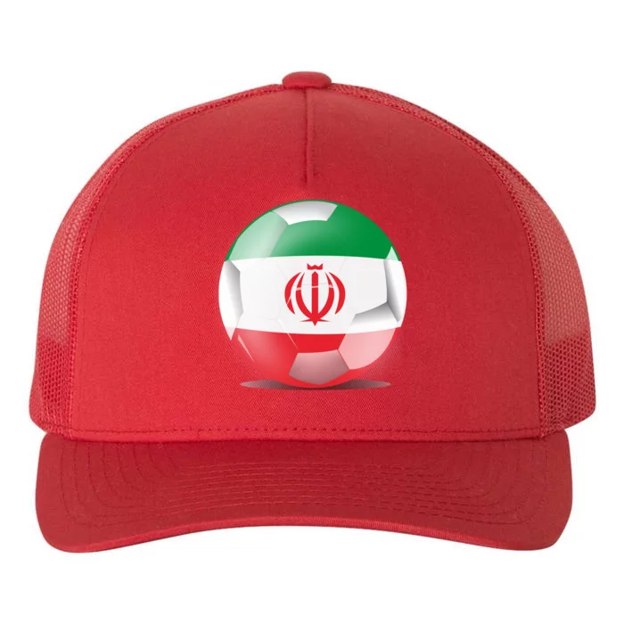 Soccer Ball Country Flag Iran Yupoong Adult 5-Panel Trucker Hat