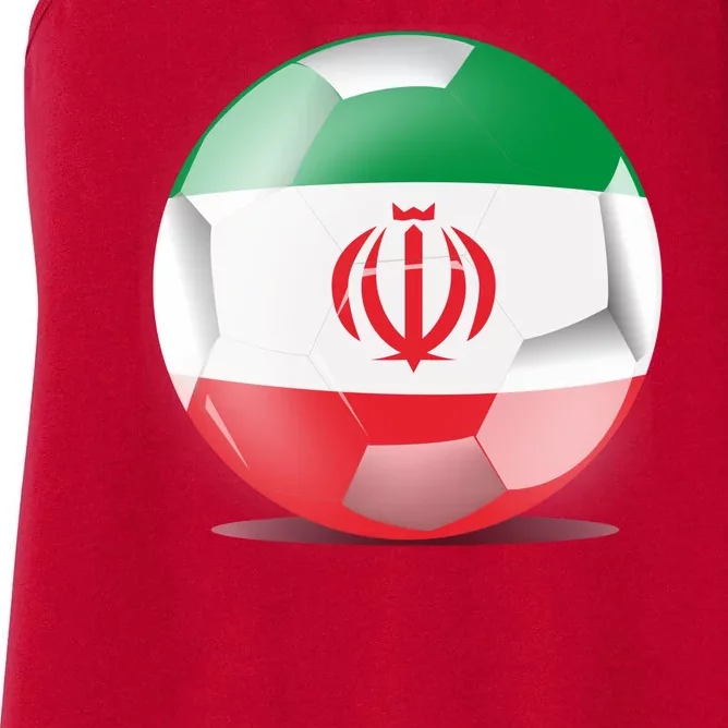 Soccer Ball Country Flag Iran Women's Racerback Tank