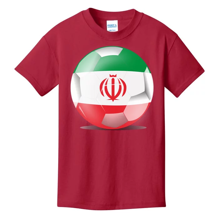 Soccer Ball Country Flag Iran Kids T-Shirt