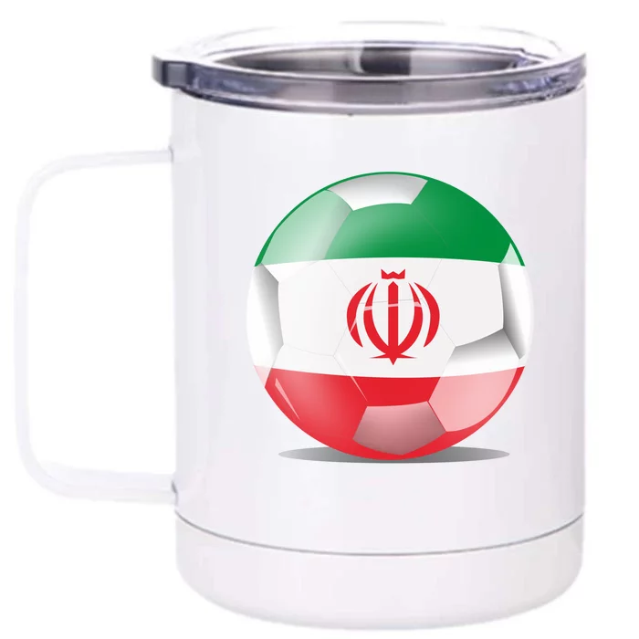 Soccer Ball Country Flag Iran Front & Back 12oz Stainless Steel Tumbler Cup