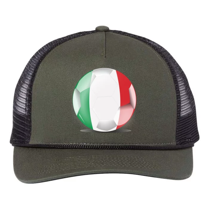 Soccer Ball Country Flag Italy Retro Rope Trucker Hat Cap