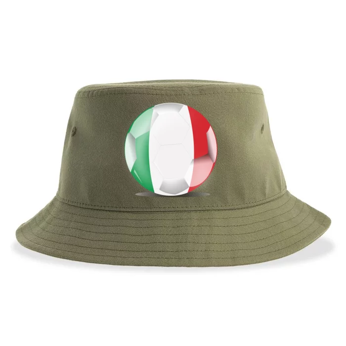 Soccer Ball Country Flag Italy Sustainable Bucket Hat