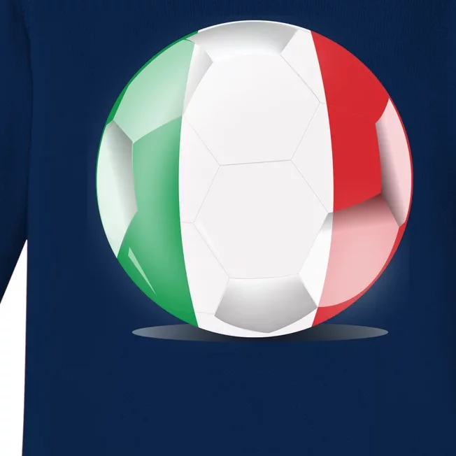 Soccer Ball Country Flag Italy Baby Long Sleeve Bodysuit