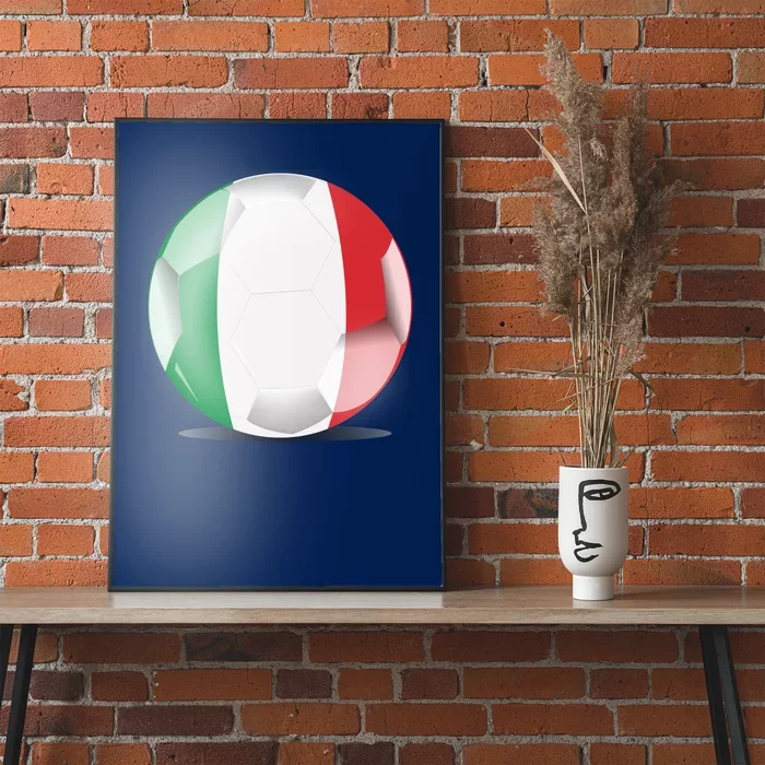 Soccer Ball Country Flag Italy Poster