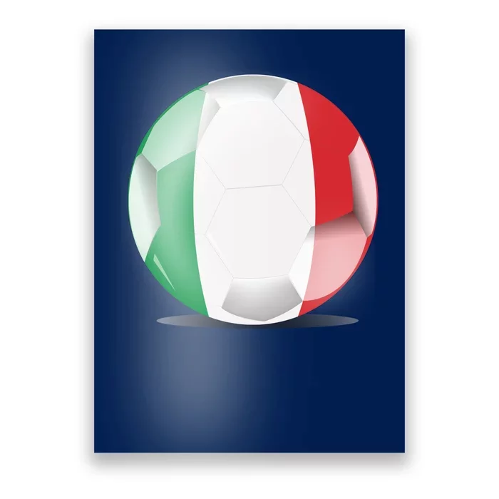 Soccer Ball Country Flag Italy Poster