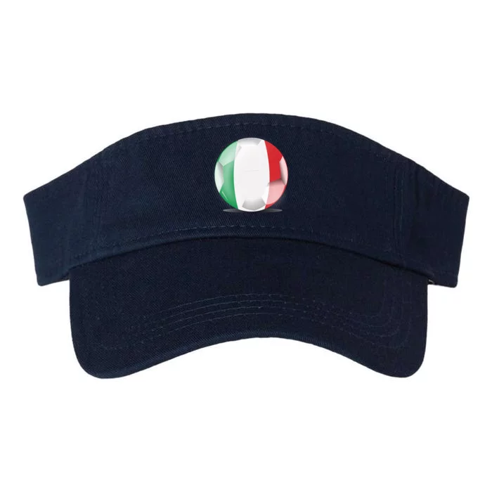 Soccer Ball Country Flag Italy Valucap Bio-Washed Visor