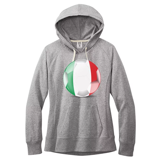 Soccer Ball Country Flag Italy Women's Fleece Hoodie