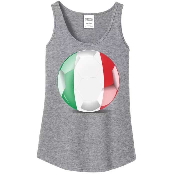 Soccer Ball Country Flag Italy Ladies Essential Tank