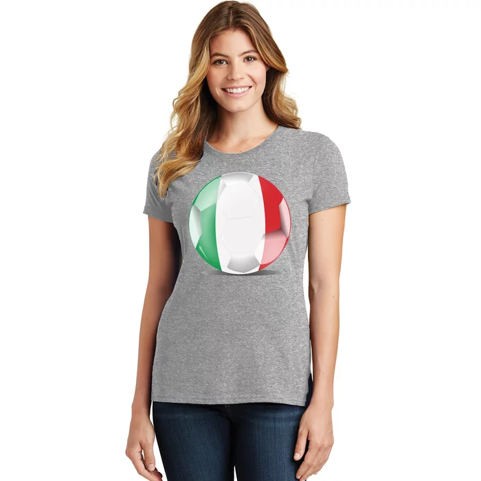 Soccer Ball Country Flag Italy Women's T-Shirt