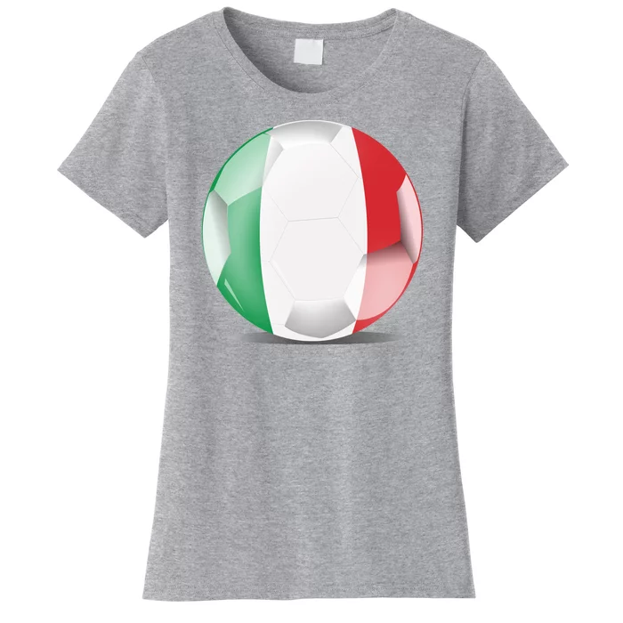 Soccer Ball Country Flag Italy Women's T-Shirt