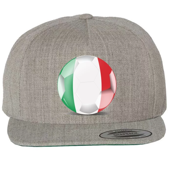 Soccer Ball Country Flag Italy Wool Snapback Cap